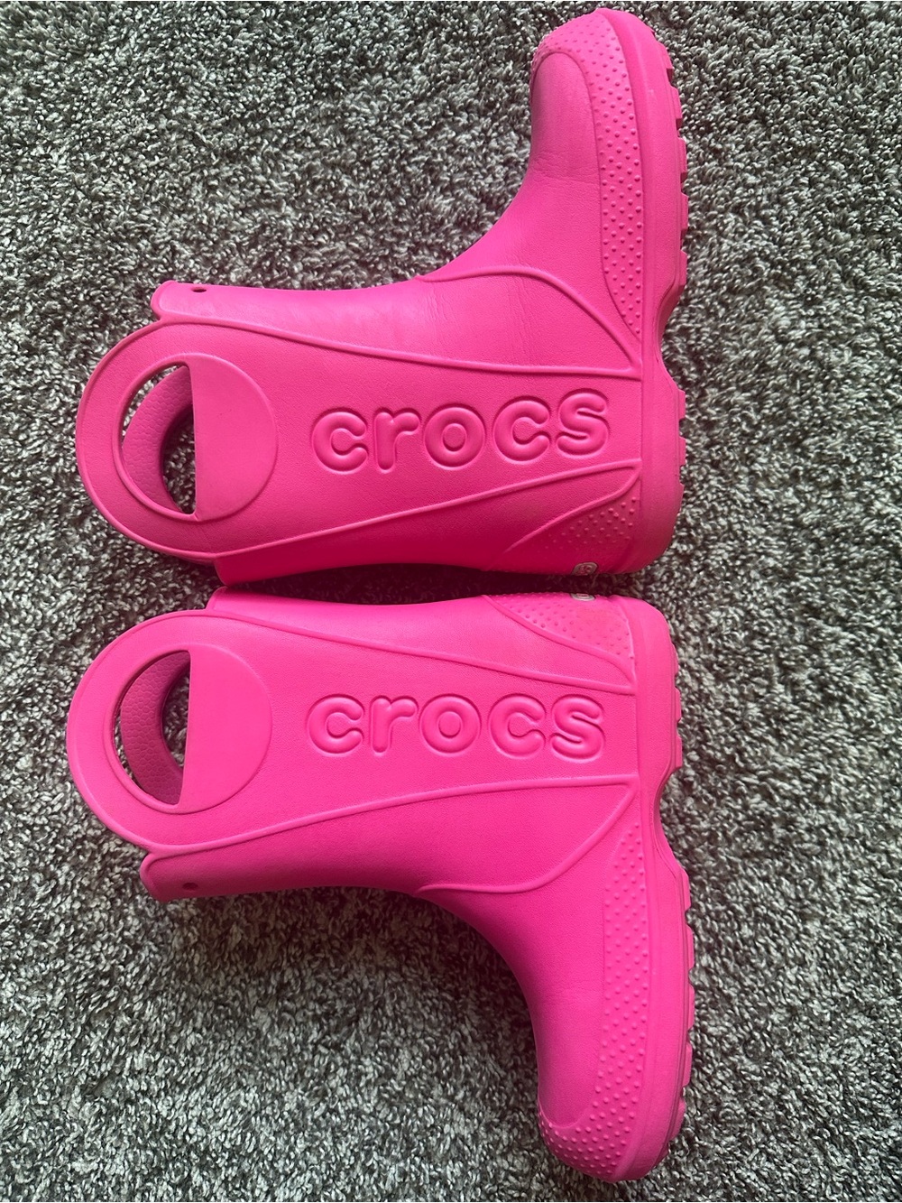 CROCS Classic Kids Pink Handle It Rain Boots Size 1 Youth - Picture 3 of 8
